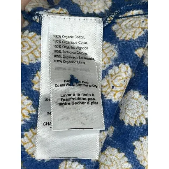 EMERSON FRY India Collection Sz XS/S Button Front Sundress Sisters Blue Block - Picture 4 of 13